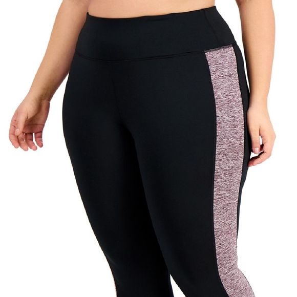 ID Ideology Women's Colorblocked Capri Leggings Black Size 4X - Picture 2 of 3